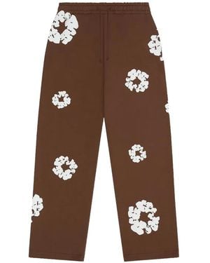 DENIM TEARS Wreath Open Hem Joggers - Brown