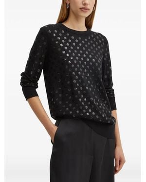 MICHAEL Michael Kors Sequined Dot Wool Sweater - Black