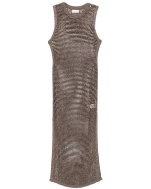 MC2 Saint Barth Eileen Open-Knit Maxi Dress - Brown