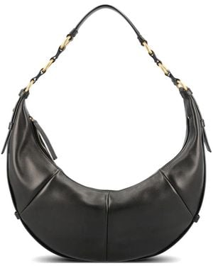 Saint Laurent Saharienne Leather Shoulder Bag - Black