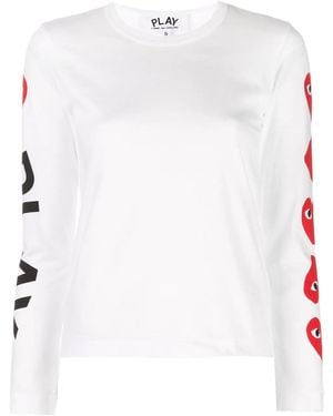 COMME DES GARÇONS PLAY Logo Print Sweatshirt - White