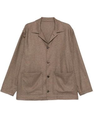 Caruso Patch-Pocket Shirt - Brown