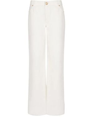 Balmain Jeans Con Applicazione Logo - Bianco