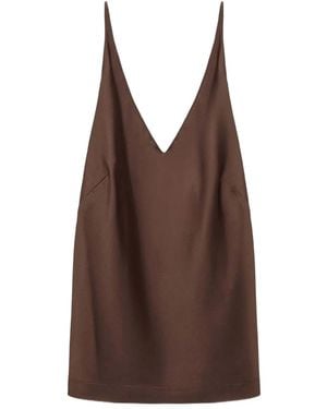 Dorothee Schumacher Sense Of Shine サテントップ - ブラウン