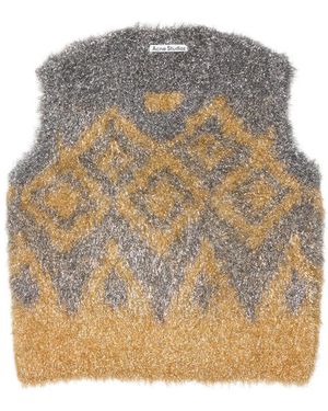 Acne Studios Geometric-Pattern Vest - Grey