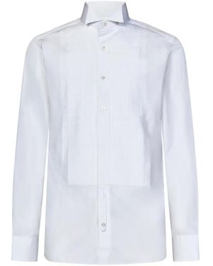 Tom Ford Geplooid Overhemd Met Plastron En Kartonnen Kraag - Wit