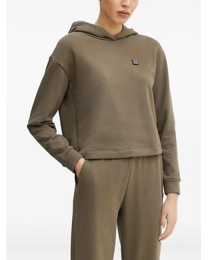 ARMANI EXCHANGE Logo-Plaque Hoodie - Green