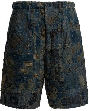 Kapital Shorts im Patchwork-Look - Grau