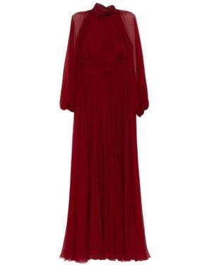 Zuhair Murad Robe En Soie À Coupe Longue - Rouge