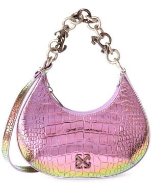 Off-White c/o Virgil Abloh Hemisphere Croco Shoulder Bag - Pink