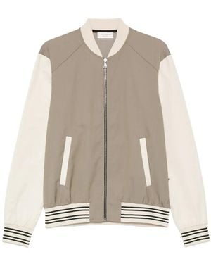Yes London Colour-Block Bomber Jacket - Natural