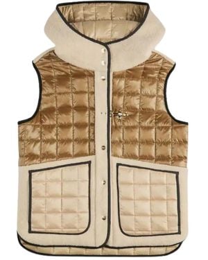 Fay Quilted Hooded Vest - Natural