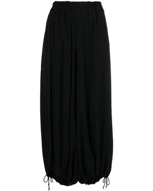 Y's Yohji Yamamoto Cropped Tapered-Leg Trousers - Black