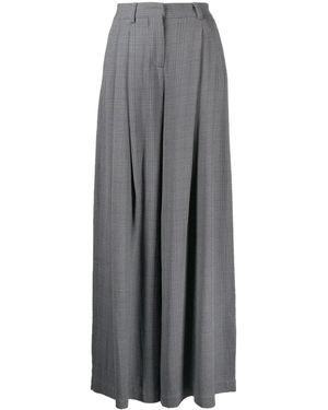Off-White c/o Virgil Abloh Checked Wide-Leg Trousers - Grey