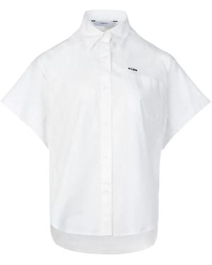 Pushbutton Blouse Met Zak - Wit