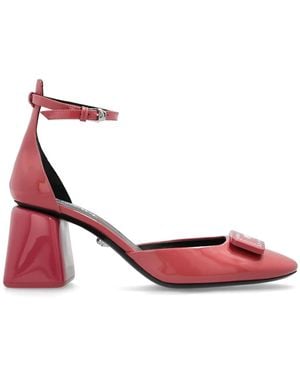 Versace 70Mm Leather Court Shoes - Pink