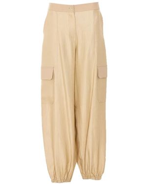 Twinset Pantalon Cargo À Chevilles Resserrées - Natural