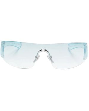 Gucci Crystal-Embellished Shield Sunglasses - Blue