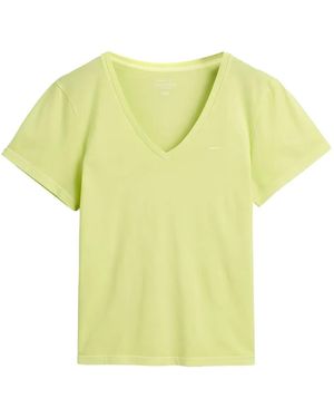 GANT V-Neck T-Shirt - Yellow