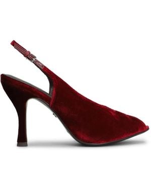 Lola Cruz Gabriette 95 Velvet Court Shoes - Red