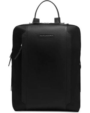 Piquadro 15,6-Zoll-Laptop-Rucksack Aus Recyceltem Nylon - Schwarz