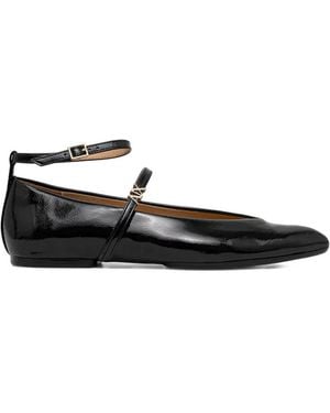 ARMANI EXCHANGE Pointed Strap Ballet Flats - White