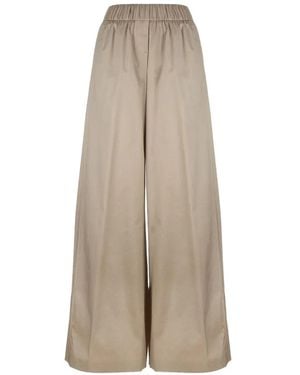 Peserico Elasticated-Waist Wide-Leg Pants - Natural