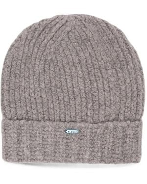 Alanui Ribbed-Knit Cashmere Beanie Hat - Grey