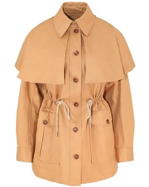 Ulla Johnson Gabardina Devon con detalle de capa - Naranja