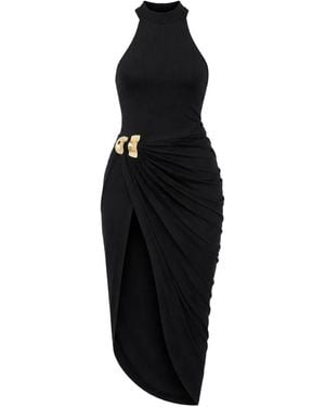 Cult Gaia Sutton Hardware-Detail Ruched Midi Dress - Black