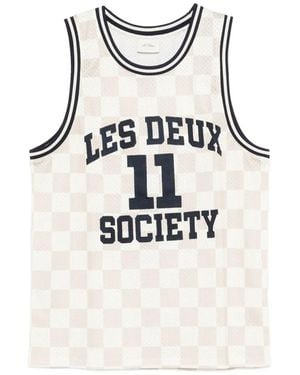 Les Deux Silas Checked Tank Top - White