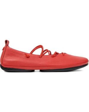 Camper Right Nina Leather Ballet Flats - Red