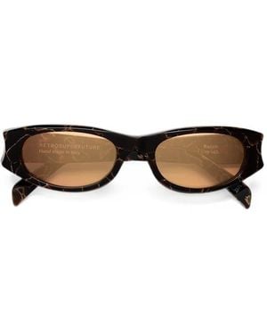 Retrosuperfuture Razzo Marble-Effect Sunglasses - Brown