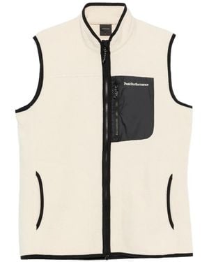 Peak Performance Fleece Zip-Up Gilet - White