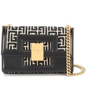 Balmain Borsa A Spalla Piccola Con Monogramma 1945 - Nero