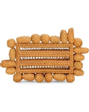 Cult Gaia Akira Woven Clutch Bag - Orange