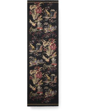 Etro Brushed Wool Scarf With Two Prints - Black