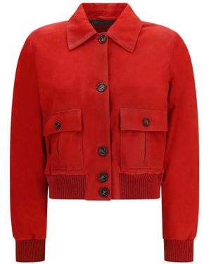 Valstar Ino Cropped Suede Jacket - Red