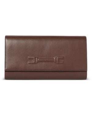 Elisabetta Franchi Leather Clutch Bag - Brown