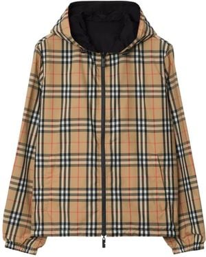 Burberry Reversible Check Hooded Jacket - Natural