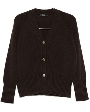 Aragona V-Neck Button-Up Cardigan - Black