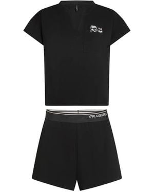 KARL LAGERFELD Ikon Short Pyjama Set - Black