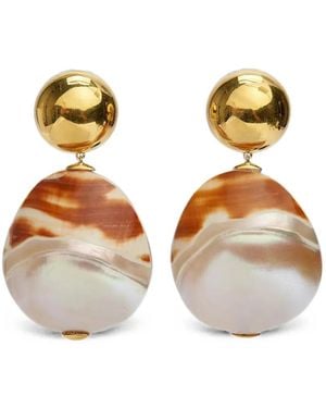 Lizzie Fortunato Pearl Tigre Rodan Earrings - Metallic