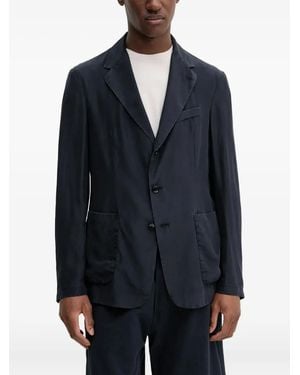 Barena Single-Breasted Silk Blazer - Blue