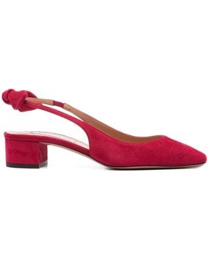 Aquazzura 35Mm Very Bow Tie Court Shoes - Red