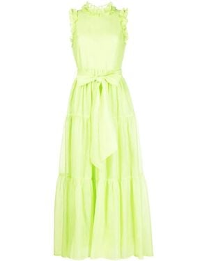 Baruni Ruffle-Trim Belted Maxi Dress - Yellow