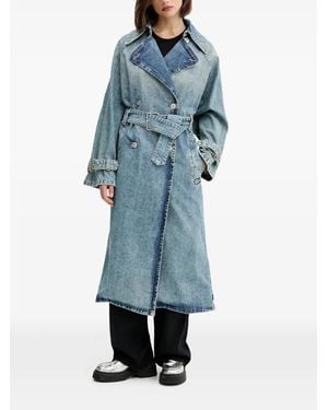 HUGO Jas Met Ceintuur - Blauw