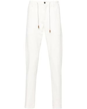 Eleventy Drawstring-Waist Tapered Trousers - White