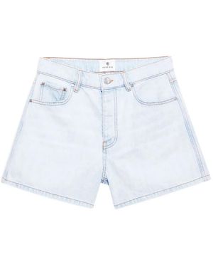 Anine Bing Dalton Denim Shorts - Blue