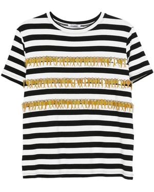 Parlor Striped Embellished Top - Blue